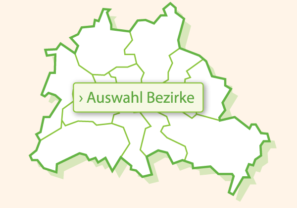 Karte von Berlin mit einem Link zur Auswahl der Bezirke